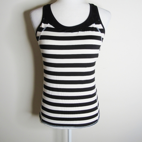 ATHLETA STRIPE CHASE Black & White Tank SZ M - Picture 6 of 9
